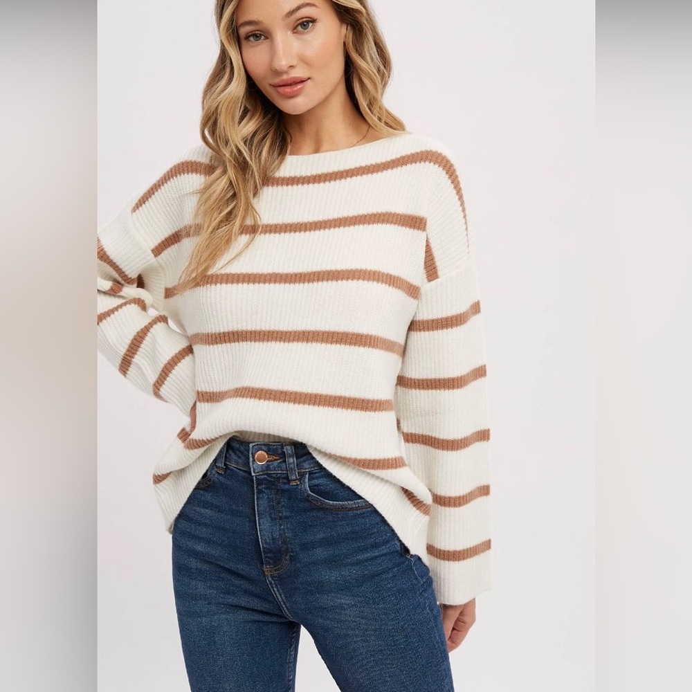 Camel stripe sweater